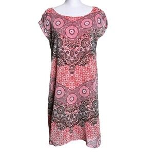 Dana Buchman Women's Dress Size S‎ Pink/Brown Sleeveless Lined High-Low Shift